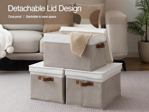StorageWorks Fabric Storage Bins with Lids, Closet Storage Bins - Image 5