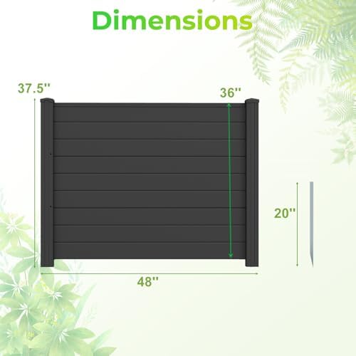 GIANTEX No-Dig Air Conditioner Fence, 4 Panels, 48''W x 36''H, Black - Image 6