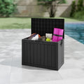 45 Gallon Deck Boxes Outdoor Waterproof, Outdoor Storage Box with Lockable Lid & UV-Resistant for Patio Furniture, Outdoor Cushions, Garden Tools and Pool Supplies, Black by GraceYourYard