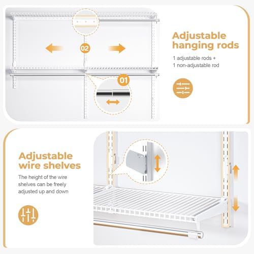 Sturdy Closet Organizer System: 4.4 Ft. Custom Metal Wire Shelving - Image 4