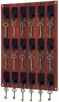 Beeveer Acrylic Key Holder Board with 18 Hooks, Wall Mount Organizer,Walnut by Beeveer