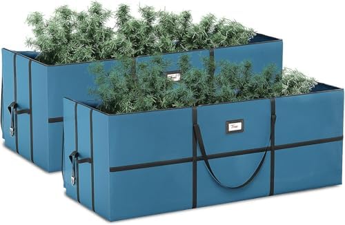 Clara Clark Christmas Tree Storage Bag - Extra Wide Xmas Tree Storage Box Container Made from Durable Oxoford 600D Waterproof Fabric with Handles & Dual Zipper (2, 9 ft) - Image 3