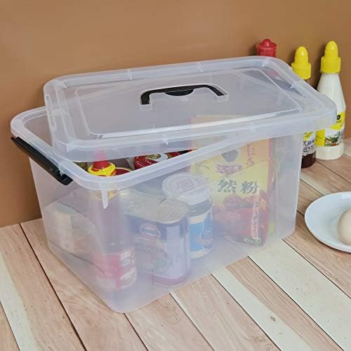 10 L Clear Plastic Storage Box with Latch and Handle, 4-Pack - Image 4