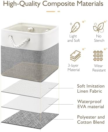 Patvingot 11-Inch Fabric Cube Storage Bins with Handles,6 Pack,Foldable - Image 3