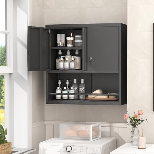 GREATMEET Locking Metal Garage Wall Cabinet with Doors and Shelf - Image 6