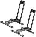 VEVOR Bike Racks 2 Pack, Fits 20 to 27 Inch Mountain & Road Bikes, Alloy Steel Rust-Resistant Bike Floor Stand Rack, Foldable Bicycle Stand for Entryway, Garage, Home Bikes Parking & Storage, Black by VEVOR