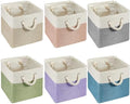 6 Pack 13 x 13 Inch Cube Storage Bins Fabric Square Cube Baskets, Morandi by Geiserailie