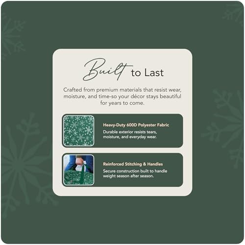 Covermates Christmas Tree Storage Bag, Green Snowflake - Image 5
