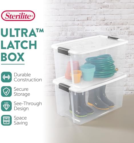 Sterilite Ultra Latch Box with Lids for Home and Office, 70 Quart, 12-Pack - Image 2