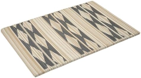 Fab Habitat Striped Non Slip Doormat - Durable, Thin - Recycled Plastic - Entryway, Front Door, Porch, Patio - Cairo - Natural & Black (24" x 36" Non-Slip) - Image 4