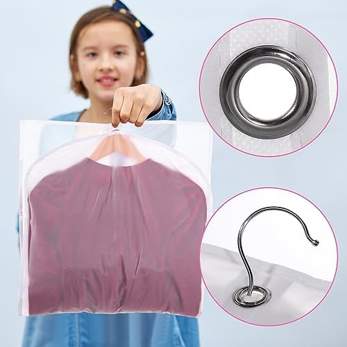 Windyun 10 Pack Garment Bags Costumes Kids 40", White - Image 4