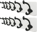WEBI Rustic Coat Rack Wall Mount,24" Long 6 Cast Iron Coat Hooks Wall Mounted,Heavy Duty Farmhouse Wood Coat Hanger Wall Vintage Hooks for Hanging Jacket,Clothes,Backpack,Black on White,2 Packs by WEBI