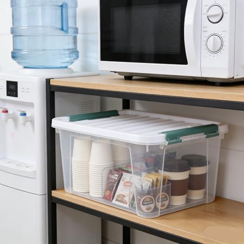 Latching Storage Bins with Lids, 20 Qt Stackable Box, 4-Pack - Image 5