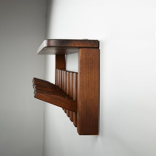 Beech Piano Key Coat Rack with Shelf & 8 Flip Hooks - Image 5