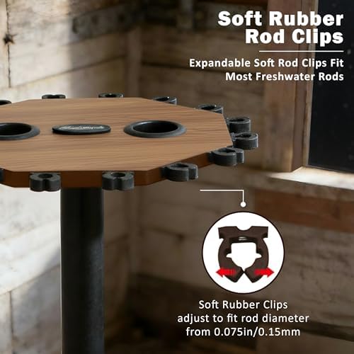 Rush Creek Creations 16-Rod Round Fishing Rod Holder for Garage, Tackle Box - Image 5
