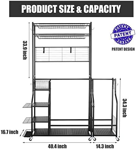 Mythinglogic Golf Bag Storage Organizer with Club Rack for Garage - Image 7