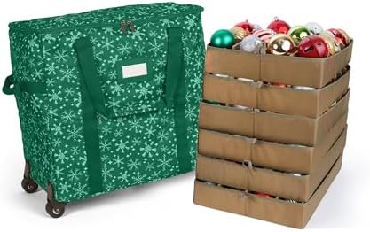 Covermates Rolling Adjustable Ornament Storage Bag, 19.25"W x 13"D x 18.5"H by Covermates