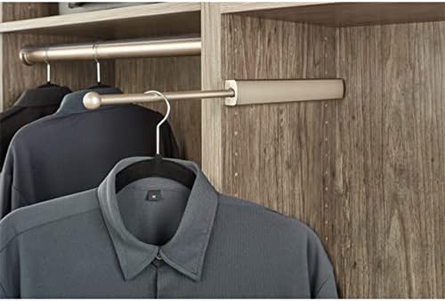 Rev-A-Shelf 14" Pull Out Valet Rod for Closet Organization, Extendable Sliding Clothes Storage Hanging Rack w/Mounting Hardware, Nickel, CVLSL-14-SN-1 - Image 4