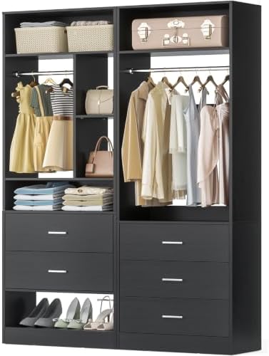 Besiost Closet Systems with 5 Drawers, Closet Organizer System by Besiost