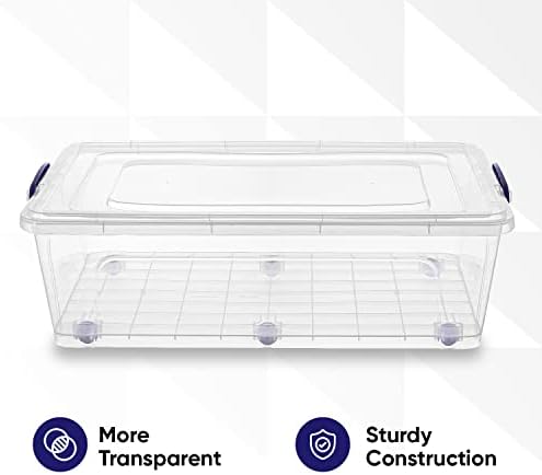 Superio Storage Bins with Lids, Clear Plastic Containers for Organizing, Stackable Totes, BPA Free, Odor Free, Organizer Boxes for Home, and Dorm (4 Pack, 42 Quart) - Image 6