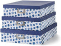 Soul & Lane - Decorative Storage Boxes with Lids, Set of 3, Blue Spots by SoulLane