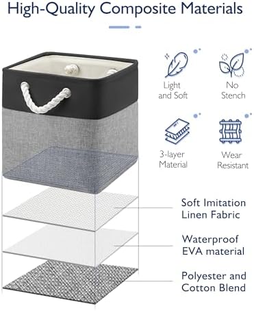 Patvingot 11-Inch Fabric Cube Storage Bins with Handles,6 Pack,Foldable - Image 3
