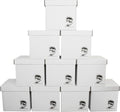 Durable Set of 10 12 inch Vinyl Record Storage Boxes - Heavy-Duty Cardboard Construction with Removable Lid - Holds Up to 90 Records Each - Built Tough for Long-Term, Secure Archival Storage - #12BC13 by SquareDealRecordingsSupplies