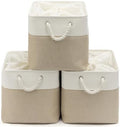 16x12x12 In Foldable Fabric Large Storage Bins with Handle 3 Pack by VQRTEXAStorageBasket