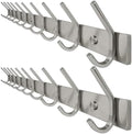 WEBI 10 Hooks, Heavy Duty 30 Inch Stainless Steel 304 Hook Rail Coat Rack with 10 Hooks, Satin Finish, Great Home Storage & Organization for Bedroom, Bathroom, Foyers, Hallways,2Packs by WEBI