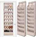 STORAGE MANIAC Over the Door Shoe Organizer Heavy-Duty Large Deep Pocket Hanging Shoe Organizer Shoe Rack Door Closet Shoe Organizer for Wall, Dorm & Narrow Door Storage Shoe Holder Oat Beige, 2 Pack by STORAGEMANIAC