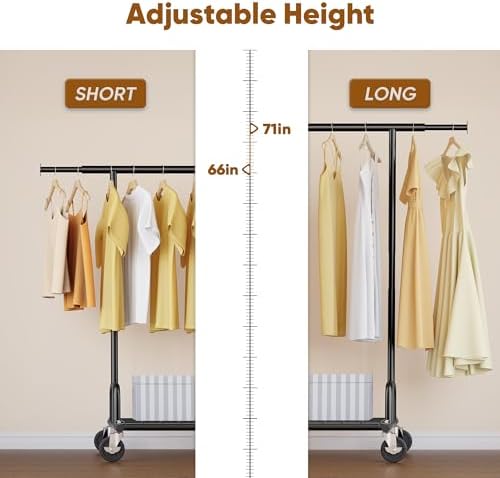 HOKEEPER Clothes Rack Collapsible Clothing Rack Capacity 525LBS Black - Image 4