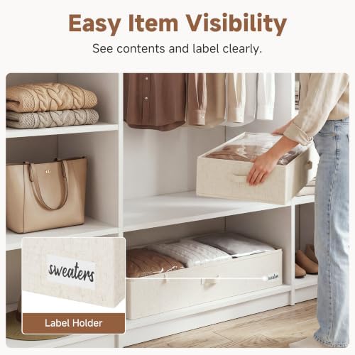 StorageWorks 7 Inch Low Profile Under Bed Storage Containers with Clear Lid - Image 3