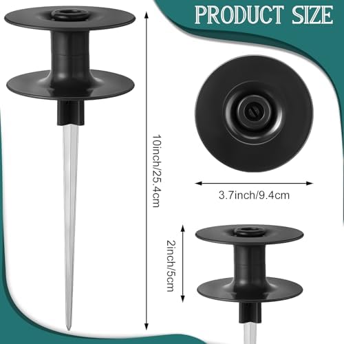 Chumia Garden Hose Guide Stakes, 10 Inch Metal Spike, Black, 12 Pieces - Image 2