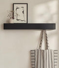 Kazai. Coat Rack Wall Mount with Shelf 'Tone' | Modern Design Coat Hanger with Hidden Hooks and Storage | Hat Rack with Shelf in Metal | Wall-Mounted Purse Organizer | Black by KAZAI