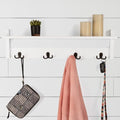 Lavish Home Coat Rack with Shelf and 4 Hooks - Wall Mount Coat Hook Shelf for Purses, Jackets and Keys - Coat Rack for Entryway, Mudroom, or Hallway (White) by LavishHomeCollection