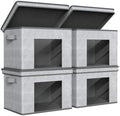 Univivi Fabric Storage Bins with Lids for Closet, 4 Pack, Grey by Univivi