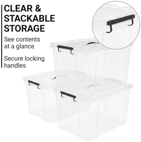 90 Quart 32-Pack Clear Storage Bins with Lids - Image 3