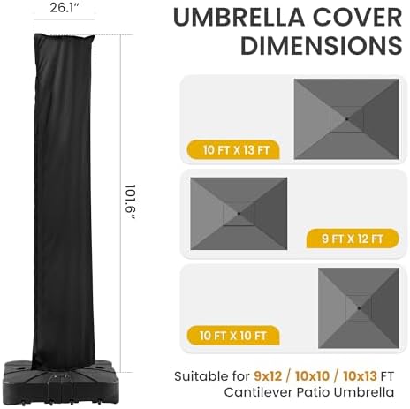 Cantilever Patio Umbrella Cover Outdoor Offset Umbrellas Cover - Image 3