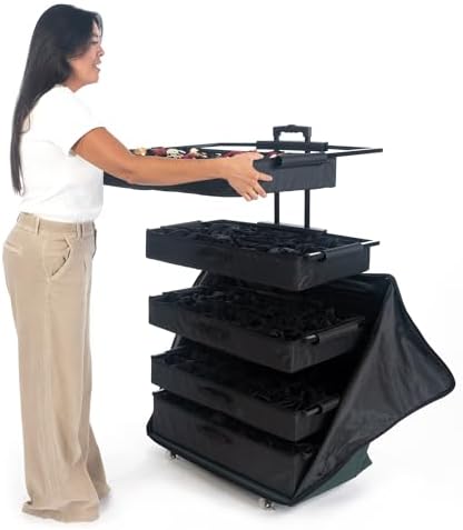 Telescoping Christmas Ornament Storage Box, Adjustable Dividers, 140 Slots - Image 5