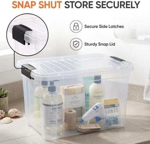 Superio 8.7 Quart Clear Plastic Storage Boxes with Lids, Stackable Organizer Containers, BPA-Free Storage Bins for Home, Office, School & Dorm, 5 Pack - Image 6