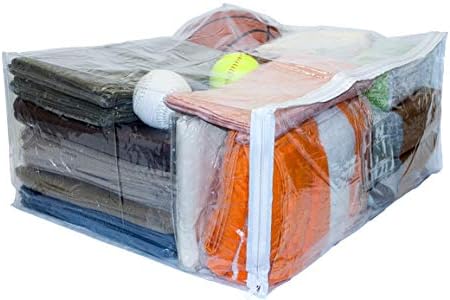Set of 10 Clear Vinyl Zippered Storage Bags 24 x 20 x 11 Inch - Image 2