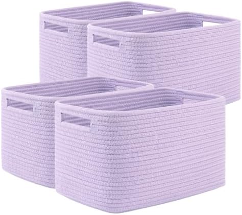 OIAHOMY 4 Pack Storage Baskets for Organizing 15L Cube Storage Bins Purple by MasterofSpaceOptimization