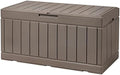 Devoko 85 Gallon Deck Box Lockable Resin Outdoor Storage Box waterproof Outdoor Container for Patio Furniture Cushions, Pillow (Light Brown) by DEVOKO