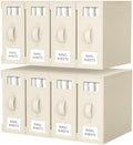 Criusia Bed Sheet Organizers and Storage, 8 Pack Foldable Linen Closet Organizer Box – Bedding Holder for Sheet Set (King/Queen Sizes), Duvet Covers, Blankets (Beige) by Criusia