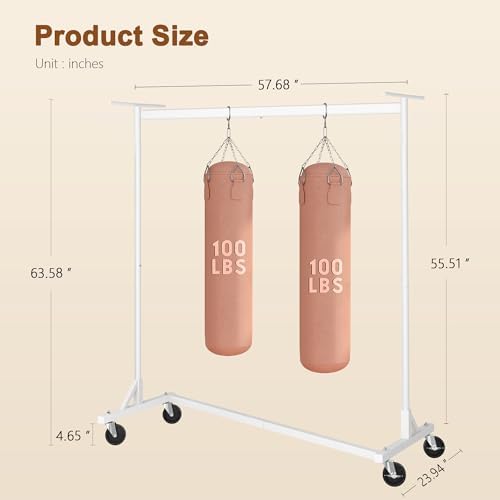 Hoctieon Z Clothes Rack with Cover, Metal Heavy Duty Clothing Rack, Rolling Garment Rack with Wheels, with Dustproof Cover Waterproof Protector, with 2 Durable Zippers, for Hanging Clothes, White - Image 7