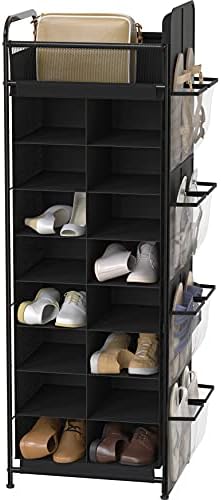 Simple Houseware 16 Cube Shoe Stand Tower Rack 8 Tier, Black by SimpleHouseware