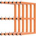 Lumber Rack Wall-Mounted Lumber Storage Rack, Heavy Duty Wood Storage Racks with 9-Level System, 1980 LB Sturdy Garage Wood Organizer, Orange Lumber Metal Racks for Indoor and Outdoor (6 Pack) by Riciakik