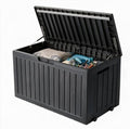 92 Gal Deck Box,Waterproof Resin Outdoor Storage Gas Lift,Lockable Black by NUNULAB
