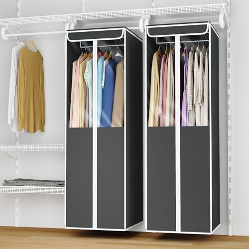 Univivi Garment Bags for Hanging Clothes, Cloth Bag 54 In, 2 PCS, Dark Grey - Image 6