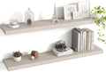 Acovy 40 Inch Floating Shelves, 8 Inch Deep Floating Shelves for Wall, Hanging Shelf with Invisible Brackets, Deep Shelves for Bathroom, Bedroom, Living Room, Grey, Set of 2 by Acovy